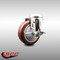 Service Caster 4 Inch 316SS Maroon Polyurethane Wheel Swivel Bolt Hole Caster with Brake SCC SCC-SS316BH20S414-PPUB-MRN-TLB - alternate 5